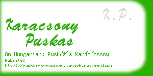 karacsony puskas business card